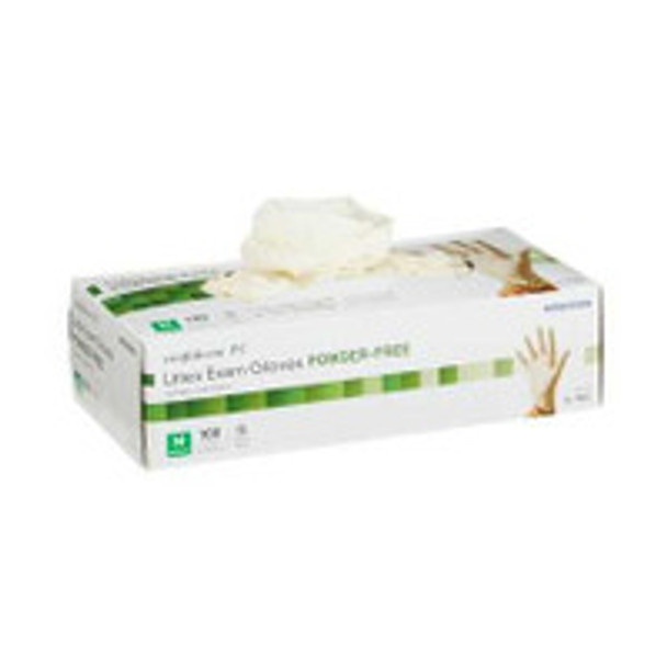 McKesson Confiderm Exam Glovess with Fully Textured, Ivory, Latex, Medium, 9.4", NonSterile, Case of 1000