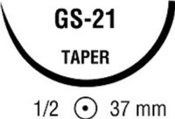 Absorbable Suture with Needle Polysorb Polyester GS -21 1/2 Circle Taper Point Needle Size 2 - 0 Braided CL-13-MG Box of 12