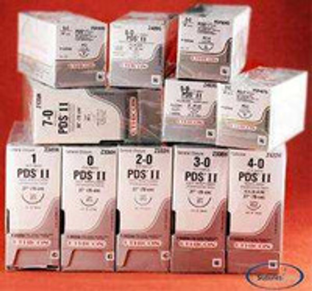 Absorbable Suture with Needle PDS II Polydioxanone FS-1 3/8 Circle Reverse Cutting Needle Size 3 - 0 Monofilament Z442H Box of 36
