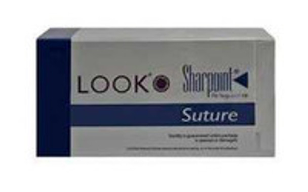 Absorbable Suture with Needle PolySyn Polyglycolic Acid C-17 3/8 Circle Reverse Cutting Needle Size 5 - 0 Braided 385B Box of 12