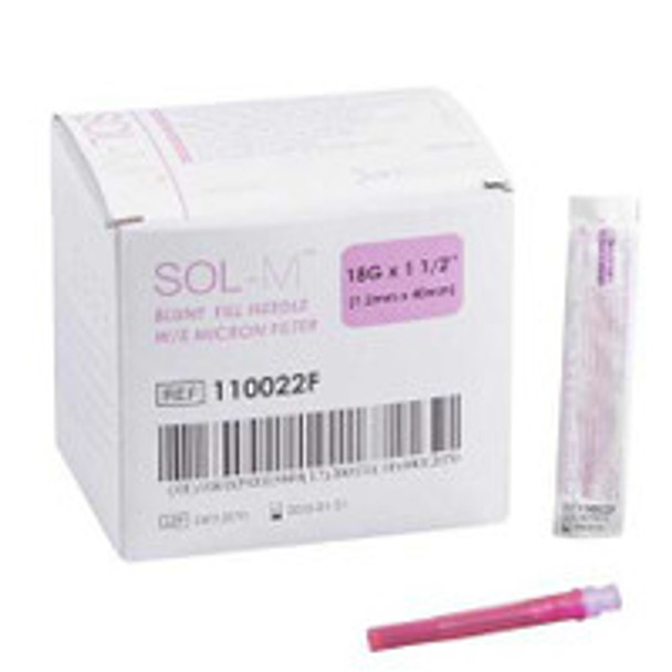Filter Needle SOL-M 18 Gauge 1-1/2 Inch Blunt 110022F Box of 100