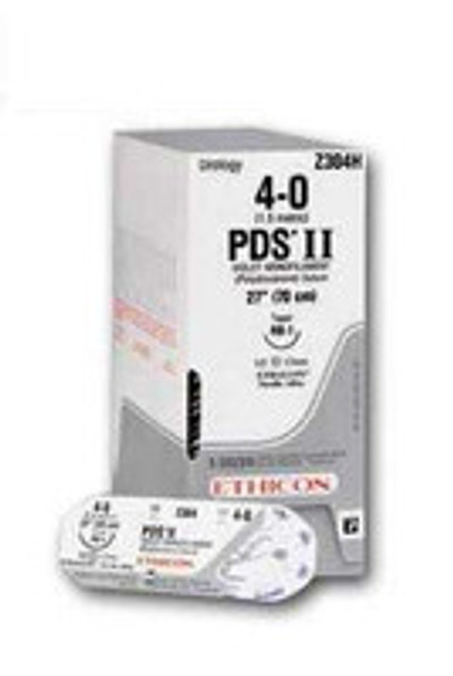 Absorbable Antibacterial Suture with Needle PDS Plus Polydioxanone with Irgacare MP PS-2 3/8 Circle Precision Reverse Cutting Needle Size 3 - 0 Monofilament PDP497G Box of 1