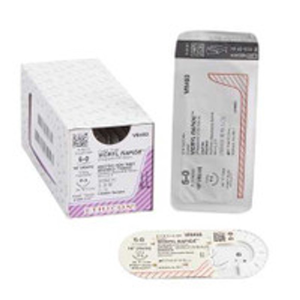 Absorbable Suture with Needle Coated Vicryl Rapide Polyglactin 910 P-3 3/8 Circle Precision Reverse Cutting Needle Size 5 - 0 Braided VR493 Box of 12