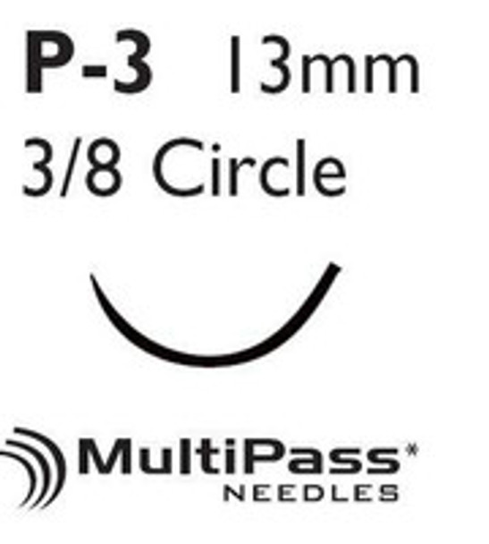 Absorbable Suture with Needle Monocryl Poliglecaprone P-3 3/8 Circle Precision Reverse Cutting Needle Size 6 - 0 Monofilament Y492G Box of 12