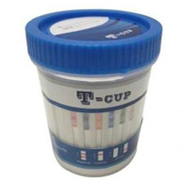 Drugs of Abuse Test Kit T-Cup® AMP, COC, mAMP/MET, OPI, THC 25 Tests CLIA Waived TDOA-254 Box of 25