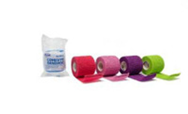 Cohesive Bandage Dukal 2 Inch x 5 Yard Self-Adherent Closure Assorted Colors NonSterile Standard Compression 8025AS Box of 36