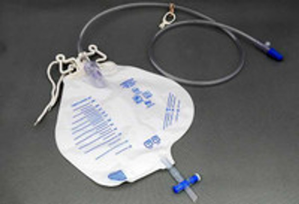 Urinary Drain Bag AMSure® Anti-Reflux Valve Sterile Fluid Path 2000 mL Vinyl AS322 Case of 20