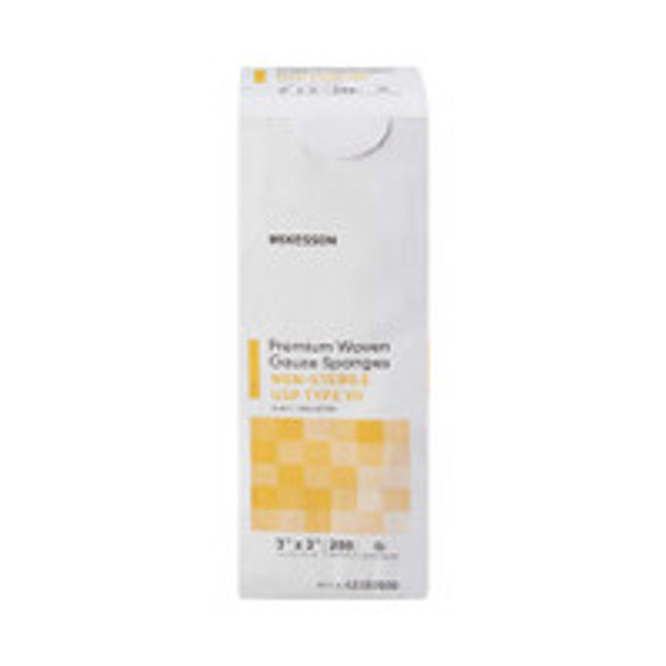 Gauze Sponge McKesson 3 x 3 Inch 200 per Pack NonSterile 12-Ply Square 42332000 Pack of 200