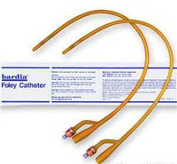 Foley Catheter Bardia® 2-Way 30 cc Balloon 12 Fr. Silicone Coated Latex 123612A Case of 12