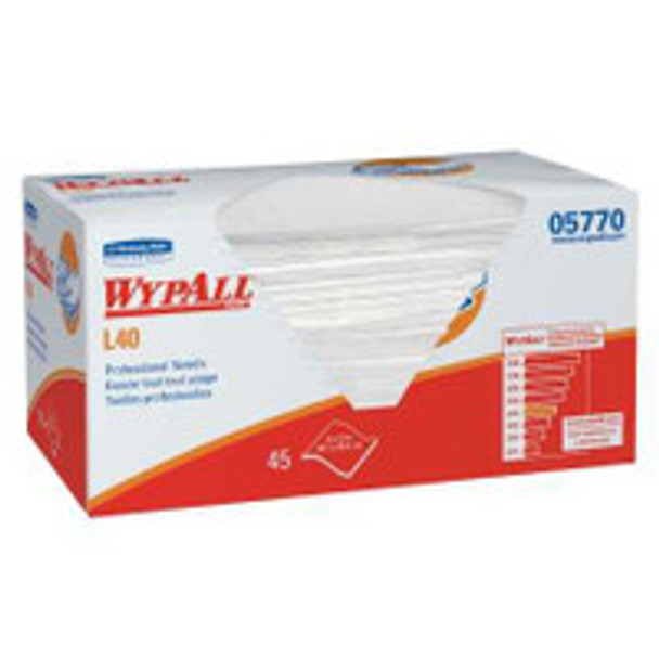 Hygienic Towel WypAll® L40 Light Duty White NonSterile Double Re-Creped 12 x 23 Inch Disposable 05770 Box of 1