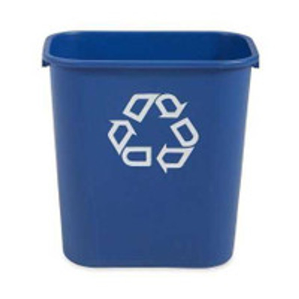 Recycling Container Deskside 28-1/8 Quart Rectangular Blue Open Top FG295673BLUE Pack of 1