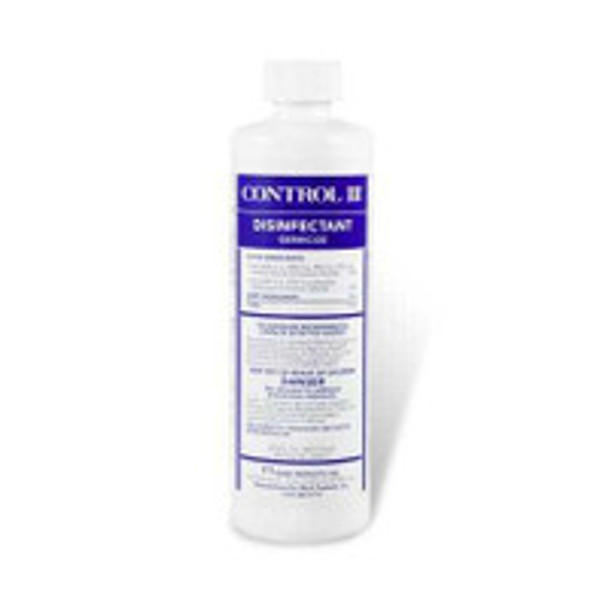 Control III® Disinfectant Germicide Surface Disinfectant Cleaner Quaternary Based Manual Pour Liquid Concentrate 16 oz. Bottle Benzaldehyde Scent NonSterile C3/DISP/12 Pack of 1