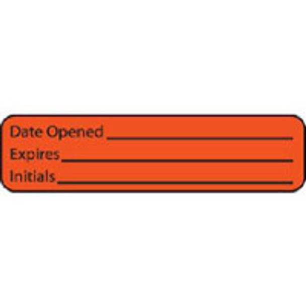 Pre-Printed / Write On Label MedVision® Advisory Label Orange Paper DATE OPENED____/EXPIRE___/Initials Black Quality Control Label 5/16 x 1-1/4 Inch MV01FO1939 Roll of 1