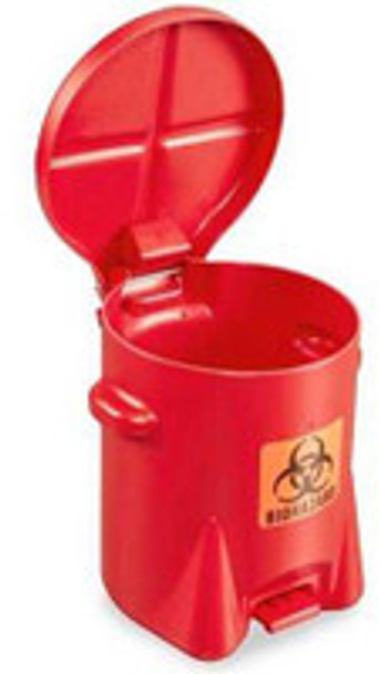 Medical Waste Receptacle ULINE6 gal. Round Red HDPE Step On H-5191 Pack of 1