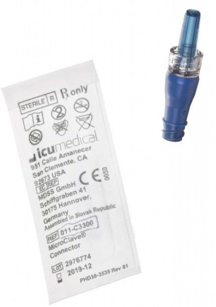 011-C3300  ICU MEDICAL MicroClave Neutral Displacement I.V Connector (Case of  100 Each)