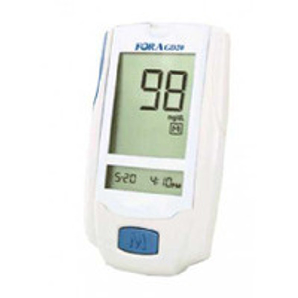 Blood Glucose Meter FORA® G 20 7 Second Results Stores up to 450 Results No Coding Required GD20FM01 Pack of 1