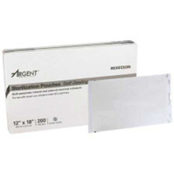 Sterilization Pouch McKesson Argent Sure-Check® Ethylene Oxide (EO) Gas / Steam 12 x 18 Inch Transparent / Blue Self Seal Paper / Film 73-SSP391 Box of 1