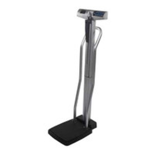 Column Scale with Height Rod Health O Meter® Digital Display 660lbs/ 300 kg Capacity Chrome / Gray Battery Operated 500KLHB Pack of 1