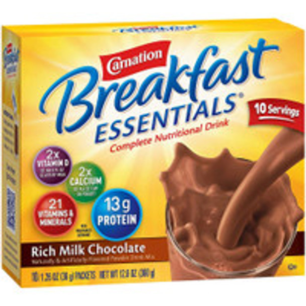 Oral Supplement Carnation Breakfast Essentials® Rich Milk Chocolate Flavor Powder 1.26 oz. Individual Packet 12326257 Pack of 1