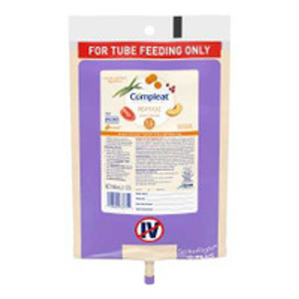 Tube Feeding Formula Compleat® Peptide 1.5 Unflavored Liquid 1000 mL Ready to Hang Prefilled Container 00043900617152 Case of 6