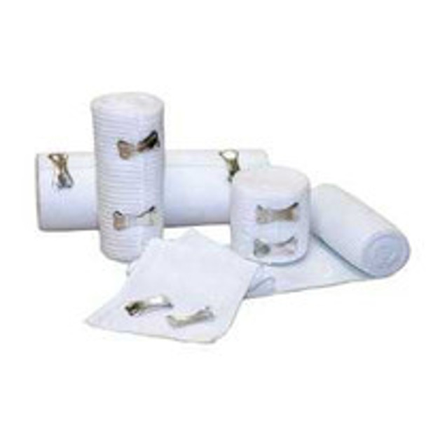 Elastic Bandage Economy 6 Inch x 5 Yard Clip Detached Closure Tan NonSterile Standard Compression 50-65 Case of 50