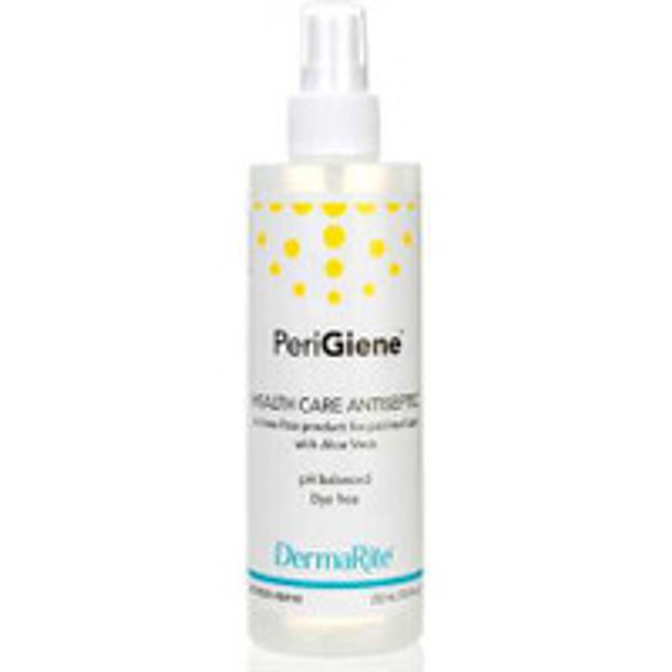PeriGiene Antimicrobial Perineal Wash with Pump, Rinse-Free Perineal Cleanser and Deodorizer Spray, Unscented, 8 oz., Case of 48