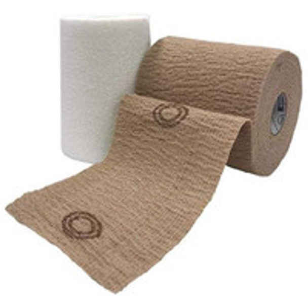 2 Layer Compression Bandage System CoFlex® TLC Zinc with Indicators 4 Inch x 6 Yard / 4 Inch x 7 Yard Self-Adherent / Pull On Closure Tan NonSterile 35 to 40 mmHg 8840UBZ-TN Box of 1