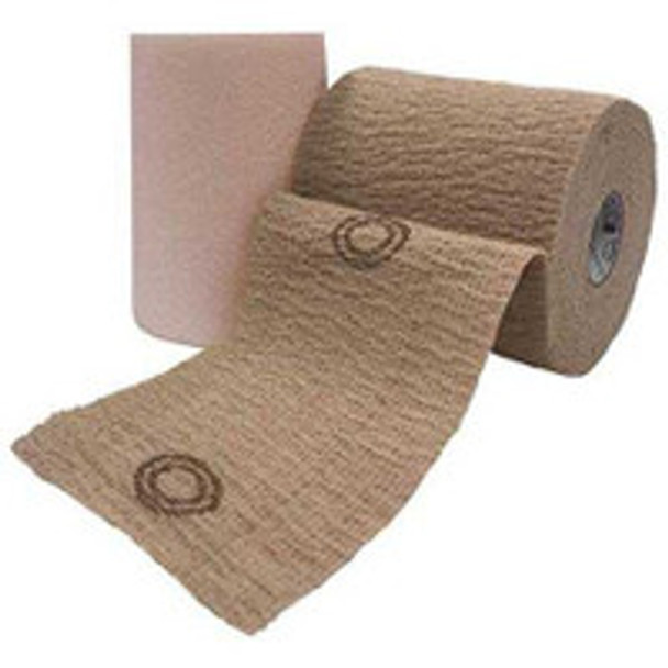 2 Layer Compression Bandage System CoFlex® TLC Calamine with Indicators 4 Inch x 6 Yard / 4 Inch x 7 Yard Self-Adherent / Pull On Closure Tan NonSterile 20 to 30 mmHg 8840UBC-TN Case of 8