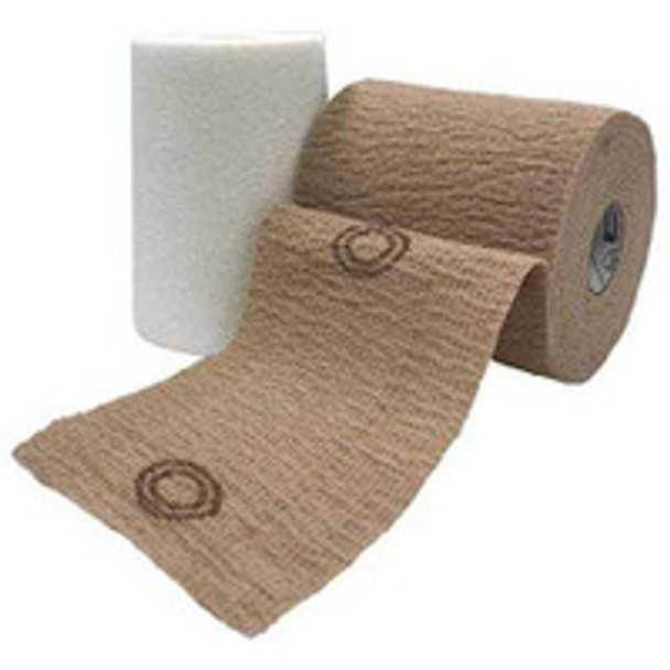 2 Layer Compression Bandage System CoFlex® TLC Zinc with Indicators 4 Inch x 6 Yard / 4 Inch x 7 Yard Self-Adherent / Pull On Closure Tan NonSterile 35 to 40 mmHg 8840UBZ-TN Case of 8