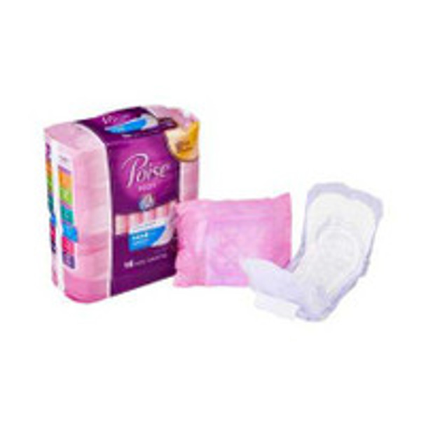 Bladder Control Pad Poise® 12.4 Inch Length Moderate Absorbency Sodium Polyacrylate Core Regular 19566 Case of 96
