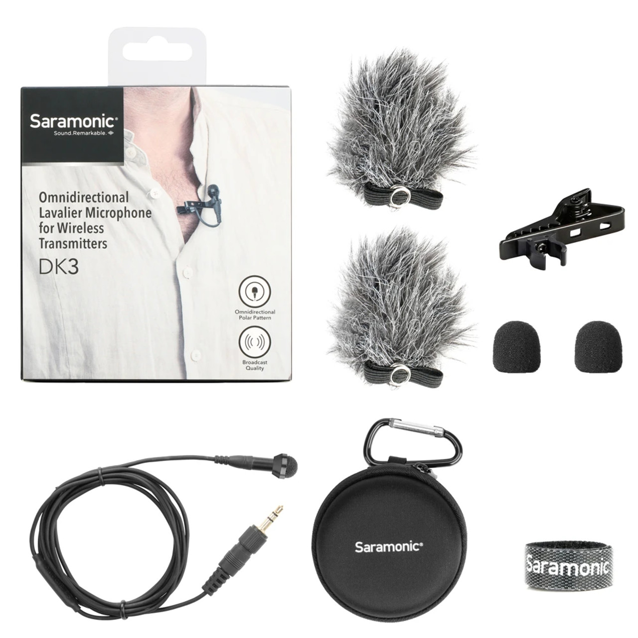 Saramonic DK3A Premium 4mm Omnidirectional Lavalier Microphone for Wireless Transmitters & Recorders w/ 3.5mm