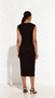 Belted Slit Midi Dress