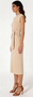 Sleeveless tie-waist midi dress  with front slit