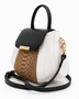 The Vipera Python Satchel features a sculptural, polished silhouette accented with a luxurious cork leather python-inspired embossed center paneling.