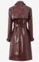 Designed with a timeless double-breasted front, sculpted lapels, and a coordinating waist belt, this elegant longline silhouette commands attention while maintaining a polished, feminine profile. The deep truffle hue pairs effortlessly with tailored trousers, sleek boots, and elevated everyday essentials.