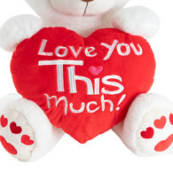 Chubbs teddy  "I love you this much" - white 