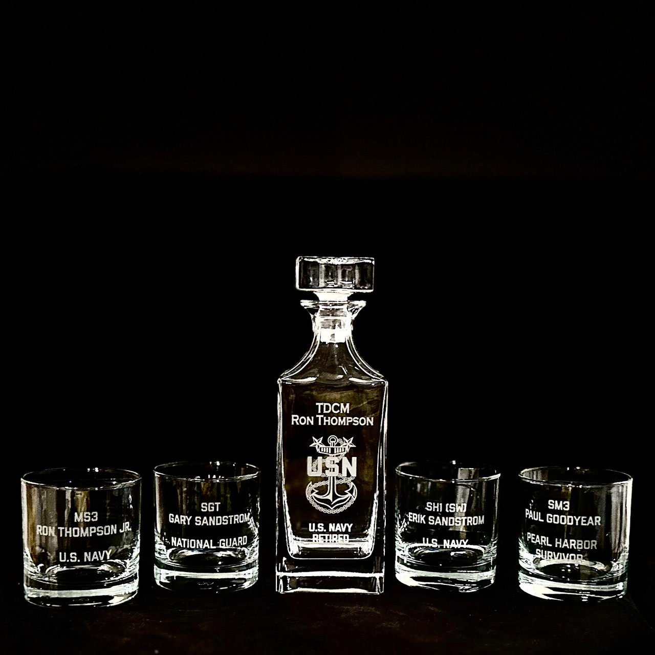 US Navy Chief Whiskey Decanter Set - The Perfect Chief Season Promotion or Sponsor Gift