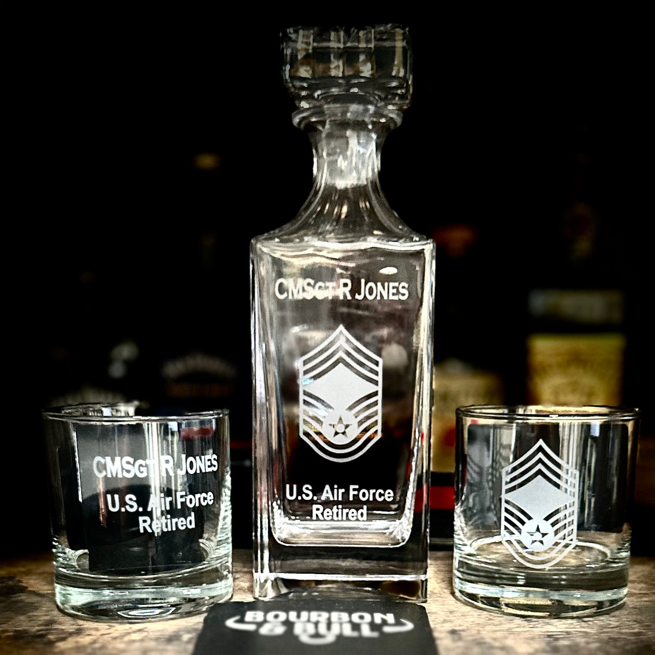 Bourbon & Bull Whiskey Decanter - Thumbnail 4