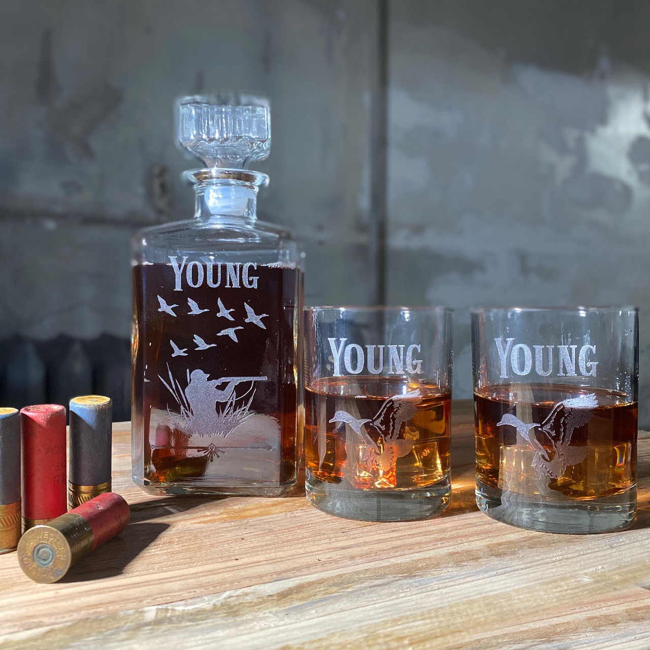 Duck Hunter Decanter Set