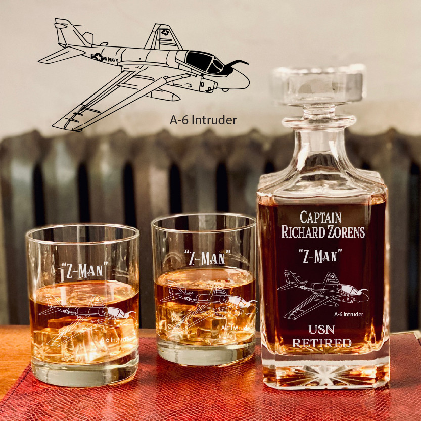 A-6 Intruder Whiskey Decanter Set