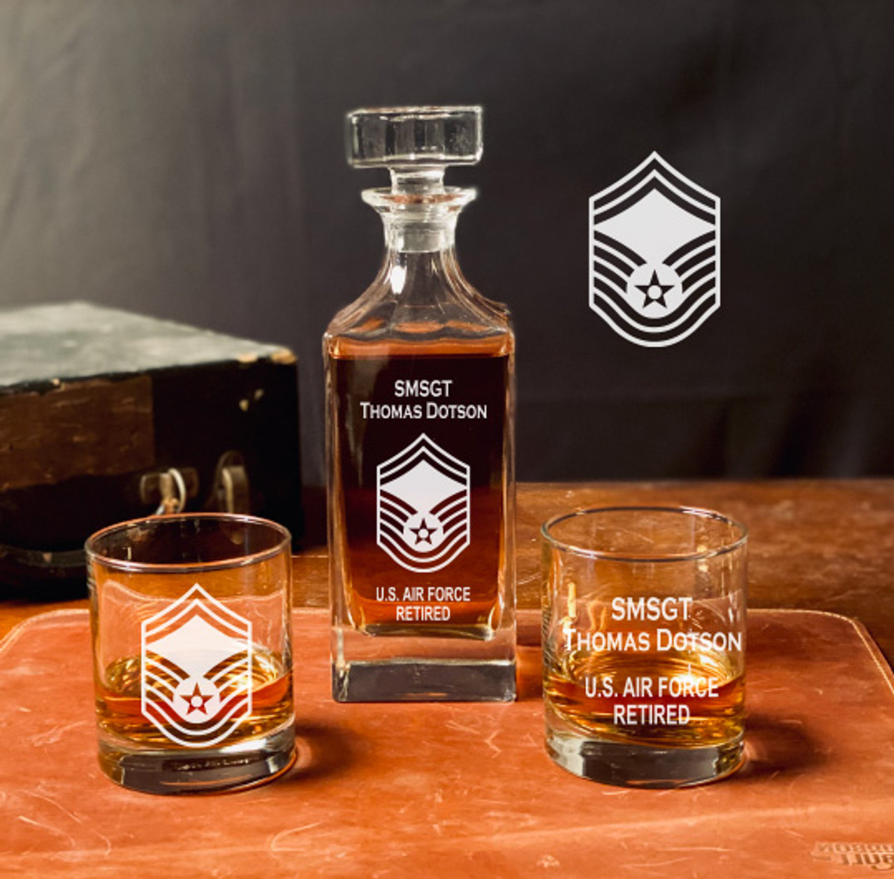US Air Force Senior Master Sergeant Whiskey Decanter Set