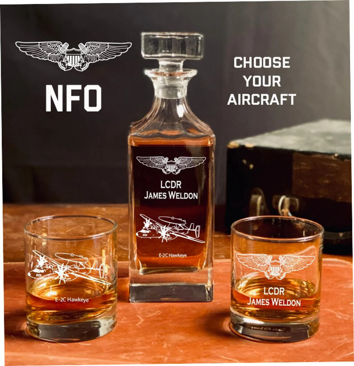 Airbus A320 Captain Whiskey Decanter Set Aircraft Liquor Bottle