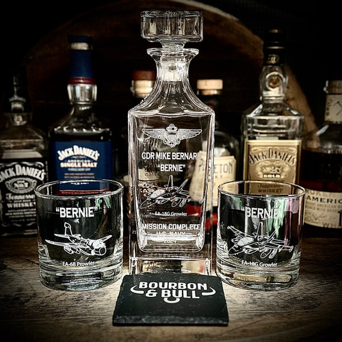 Custom Navy Pilot Whiskey Decanter Gifts, engraved