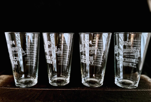 Custom Pint Glass Set of 4, engraved