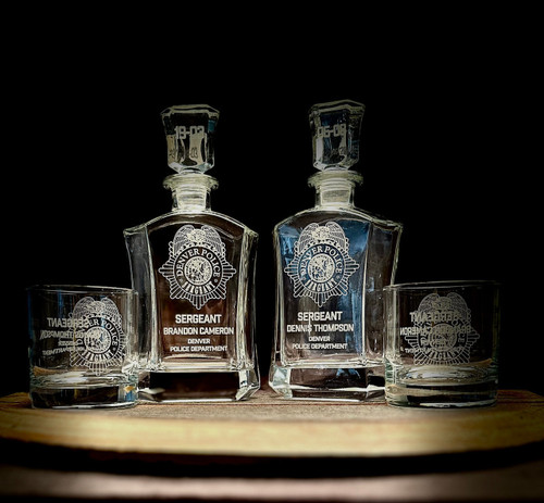 Eden Prairie Police Department Custom Whiskey Decanter Set