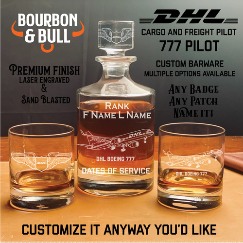 DHL Boeing 777 Cargo and Freight Pilot Retirement Gift Set