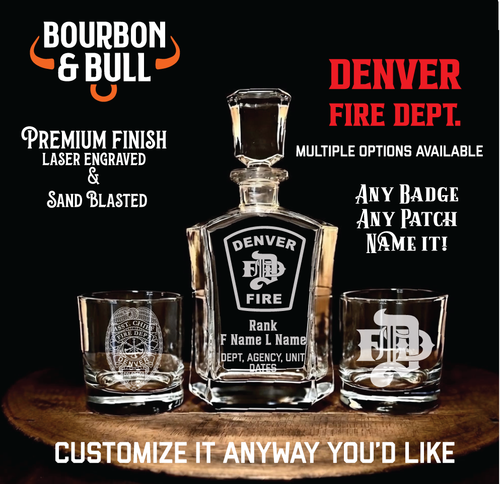 Denver Fire Department decanter set