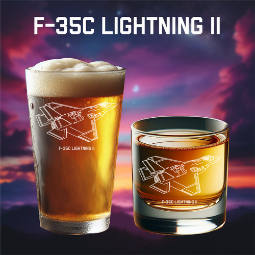 Navy F-35C Whiskey Glasses Gift