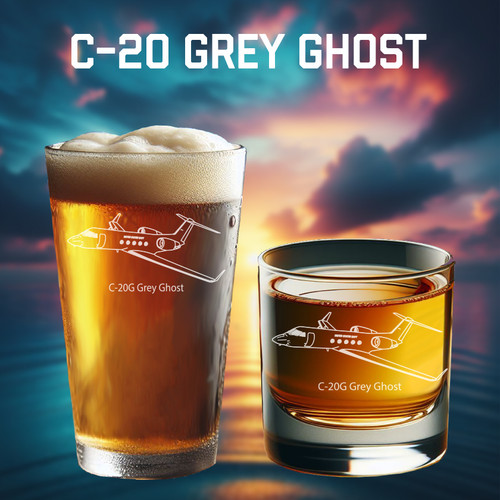 Navy C-20 Grey Ghost Engraved Glasses Gift