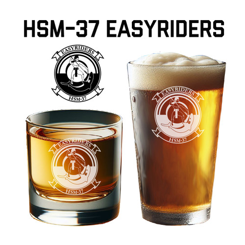 HSM-37 Easyriders Navy Squadron Glassware